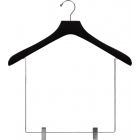 Oversized Black Wood Display Hanger W/ 10" Clips (18" X 2")