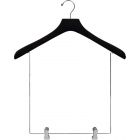 Oversized Black Wood Display Hanger W/ 12" Deluxe Clips (18" X 2")