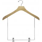 Oversized Natural Wood Display Hanger W/ 10" Deluxe Clips (18" X 2")