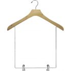 Oversized Natural Wood Display Hanger W/ 12" Deluxe Clips (18" X 2")