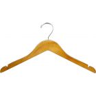 Honey Alder Top Hanger W/ Notches & Rubber Strips (17" X 1/2")