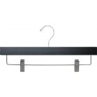 Matte Black Wood Bottom Hanger W/ Clips (14" X 3/8")