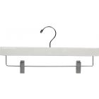 White Wood Bottom Hanger W/ Clips (14" X 3/8")