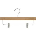 Natural Wood Bottom Hanger W/ Clips (14" X 3/8")