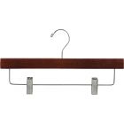 Walnut Wood Bottom Hanger W/ Clips (14" X 3/8")