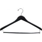 Black Wood Suit Hanger W/ Locking Bar (17" X 1/2")