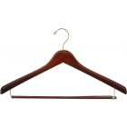 Walnut Wood Suit Hanger W/ Locking Bar (17" X 1")