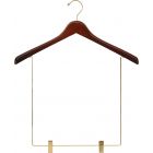 Walnut Wood Display Hanger W/ 12" Clips (17" X 1")