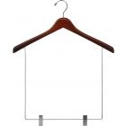 Walnut Wood Display Hanger W/ 12" Clips (17" X 1")