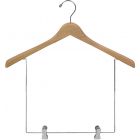 Natural Wood Display Hanger W/ 10" Deluxe Clips (17" X 1")