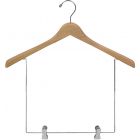 Natural Wood Display Hanger W/ 10" Deluxe Clips (17" X 1")