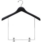 Matte Black Wood Display Hanger W/ 10" Deluxe Clips (17" X 1")