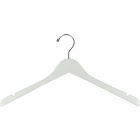 Petite White Wood Top Hanger W/ Notches (15" X 1")
