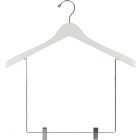 White Wood Display Hanger W/ 10" Clips (17" X 1")