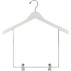 White Wood Display Hanger W/ 10" Deluxe Clips (17" X 1")