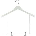 White Wood Display Hanger W/ 10" Deluxe Clips (17" X 1")