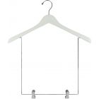 White Wood Display Hanger W/ 12" Deluxe Clips (17" X 1")