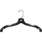 Black Plastic Top Hanger W/ Notches & Rubber Strips (17" X 7/16")