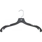 Matte Gray Plastic Top Hanger W/ Notches & Rubber Strips (17" X 3/8")