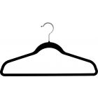 Black Slim-Line Flock Suit Hanger W/Flocked Bar (17 5/8" X 1/4")