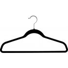 Black Slim-Line Flock Suit Hanger W/Flocked Bar (17 5/8" X 1/4")