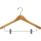 Natural Alder Combo Hanger W/ Clips & Notches (17" X 1")