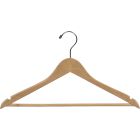 Natural Wood Suit Hanger W/ Suit Bar & Notches (17" X 7/16")