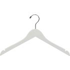 White Wood Top Hanger W/ Notches (17" X 7/16")