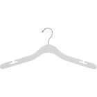 Oversized White Wood Top Hanger W/ Countersunk Hook & Notches (20" X 7/16")