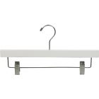 White Wood Bottom Hanger W/ Clips (14" X 5/8")