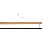 Natural Wood Bottom Hanger W/ Flocked Bar (16" X 3/8")