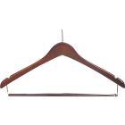 Walnut Wood Anti-Theft Suit Hanger W/ Locking Bar (17" X 1/2")
