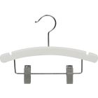 Kids White Wood Combo Hanger W/ Clips & Notches (10" X 3/8")