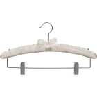 Ivory Padded Combo Hanger W/ Clips (16" X 1")