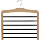 Natural Wood 6 Tier Bottom Hanger W/Flocked Bars (16" X 1/2")