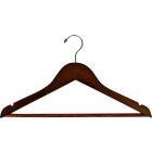 Petite Walnut Wood Suit Hanger W/ Suit Bar & Notches (15.5" X 7/16")