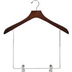 Oversized Walnut Wood Display Hanger W/ 10" Deluxe Clips (18" X 2")