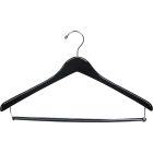 Black Wood Suit Hanger W/ Locking Bar (17" X 1/2")