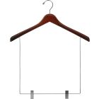 Walnut Wood Display Hanger W/ 12" Clips (17" X 1")
