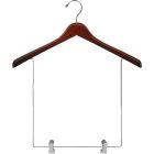Walnut Wood Display Hanger W/ 12" Deluxe Clips (17" X 1")