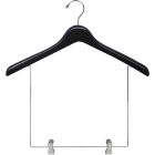 Matte Black Wood Display Hanger W/ 10" Deluxe Clips (17" X 1")
