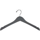 Rubber Coated Gray Wood Top Hanger W/ Notches (17" X 1")