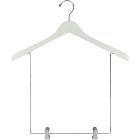 White Wood Display Hanger W/ 12" Deluxe Clips (17" X 1")