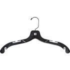 Black Plastic Top Hanger W/ Notches & Rubber Strips (17" X 7/16")