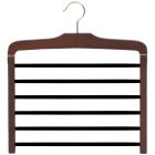 Walnut Wood 6 Tier Bottom Hanger W/Flocked Bars (16" X 1/2")