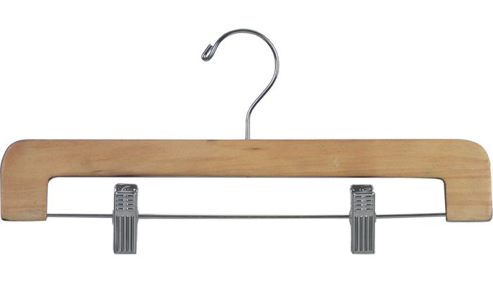 Set of 100 Natural Wood Bottom Hanger With Clips (14