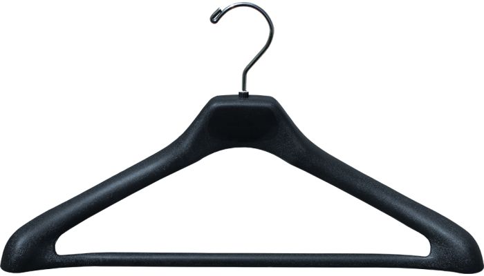 Set of 50 Matte Black Plastic Suit Hanger With Suit Bar (17