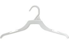 Junior White Plastic Top Hanger (14" X 1/4")