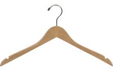 Natural Wood Top Hanger W/ Notches (17" X 7/16")