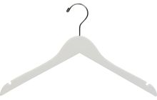 White Wood Top Hanger W/ Notches (17" X 7/16")